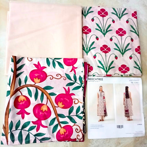 Beechtree 3pc printed  lawn suit