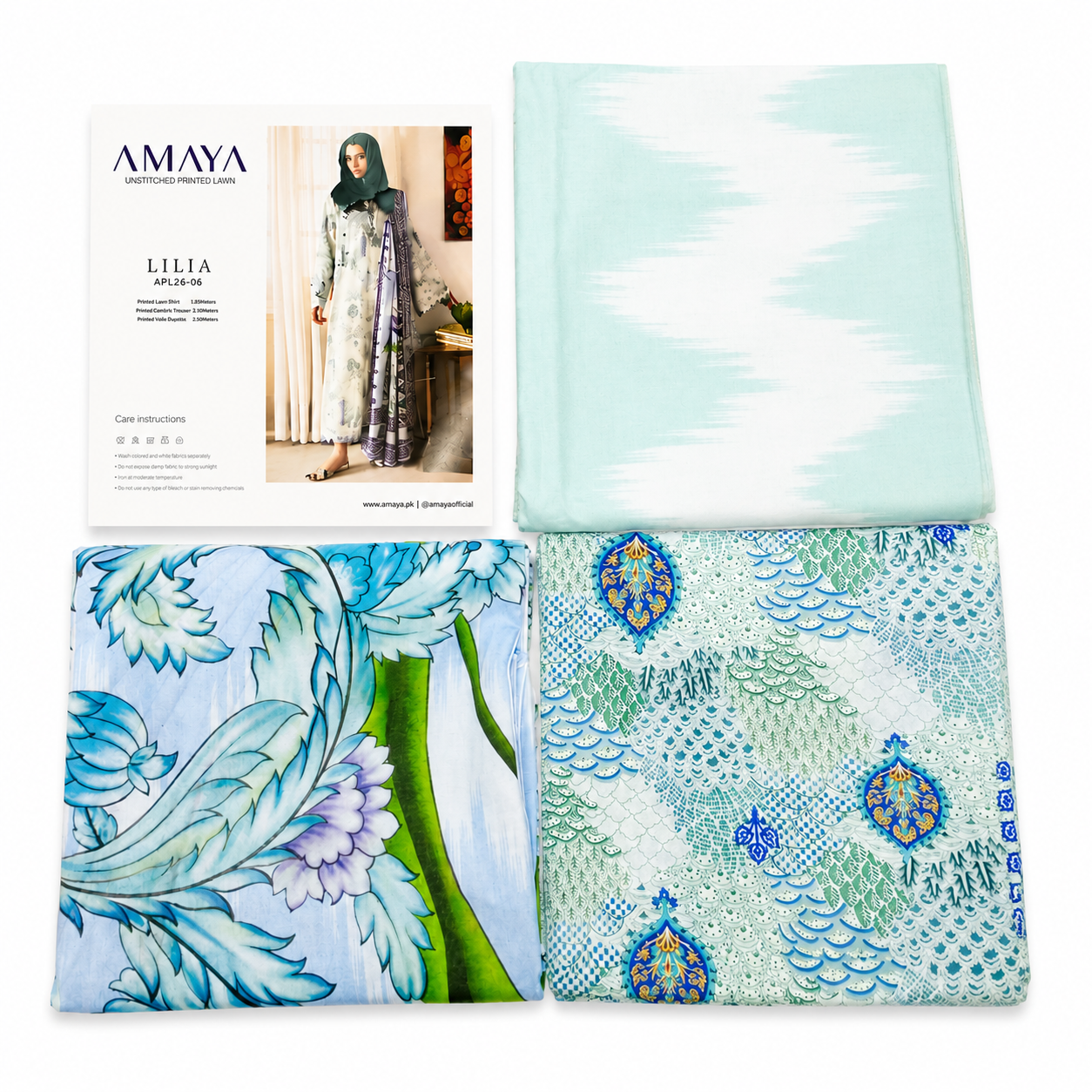 3 PC printed  lawn suit by Zaha