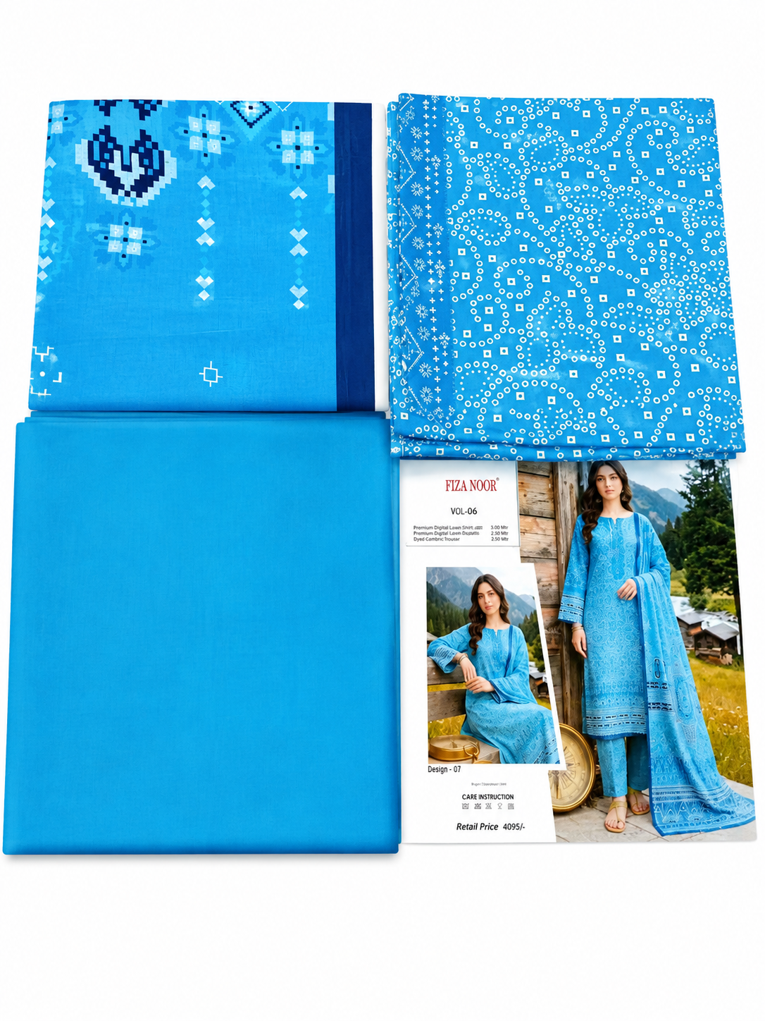 3 PC printed lawn suit by Fiza Noor